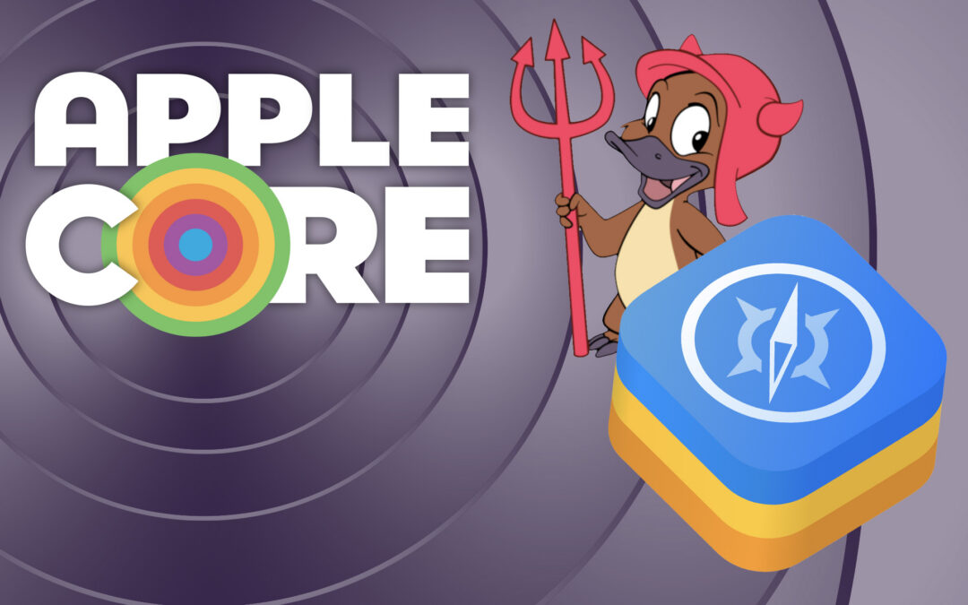 The Apple Core logo beside the logos for Darwin and WebKit.